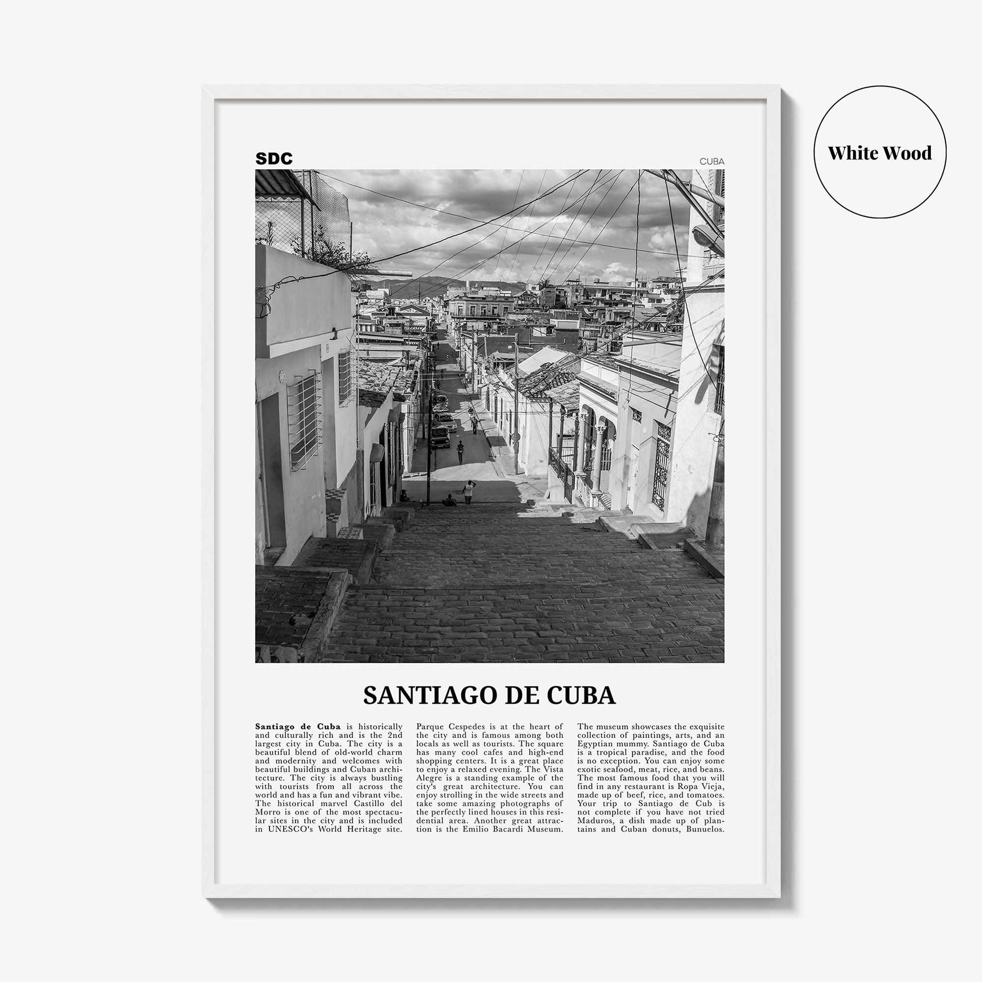 Santiago de Cuba Print Black and White, Santiago de Cuba Wall Art, Santiago de Cuba Poster, Santiago de Cuba Photo, Santiago de Cuba Décor