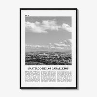 Santiago de los Caballeros Print Black and White, Santiago de los Caballeros Wall Art, Santiago de los Caballeros Poster, Dominican Republic