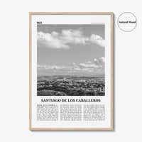 Santiago de los Caballeros Print Black and White, Santiago de los Caballeros Wall Art, Santiago de los Caballeros Poster, Dominican Republic