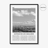 Santiago de los Caballeros Print Black and White, Santiago de los Caballeros Wall Art, Santiago de los Caballeros Poster, Dominican Republic