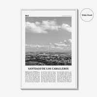 Santiago de los Caballeros Print Black and White, Santiago de los Caballeros Wall Art, Santiago de los Caballeros Poster, Dominican Republic