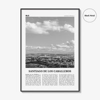 Santiago de los Caballeros Print Black and White, Santiago de los Caballeros Wall Art, Santiago de los Caballeros Poster, Dominican Republic