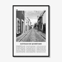 Santiago De Queretaro Print Black and White, Santiago de Querétaro Wall Art, Santiago de Querétaro Poster, Santiago Querétaro Photo, Mexico