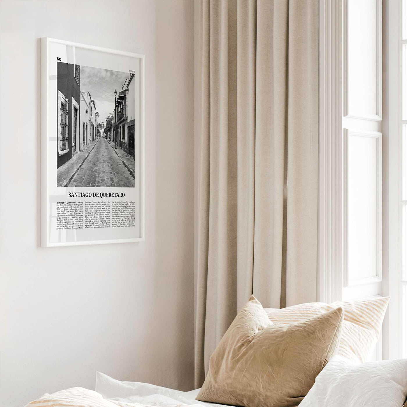 Santiago De Queretaro Print Black and White, Santiago de Querétaro Wall Art, Santiago de Querétaro Poster, Santiago Querétaro Photo, Mexico