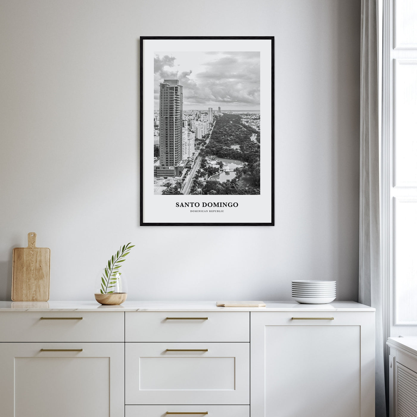 Santo Domingo Portrait B&W Poster