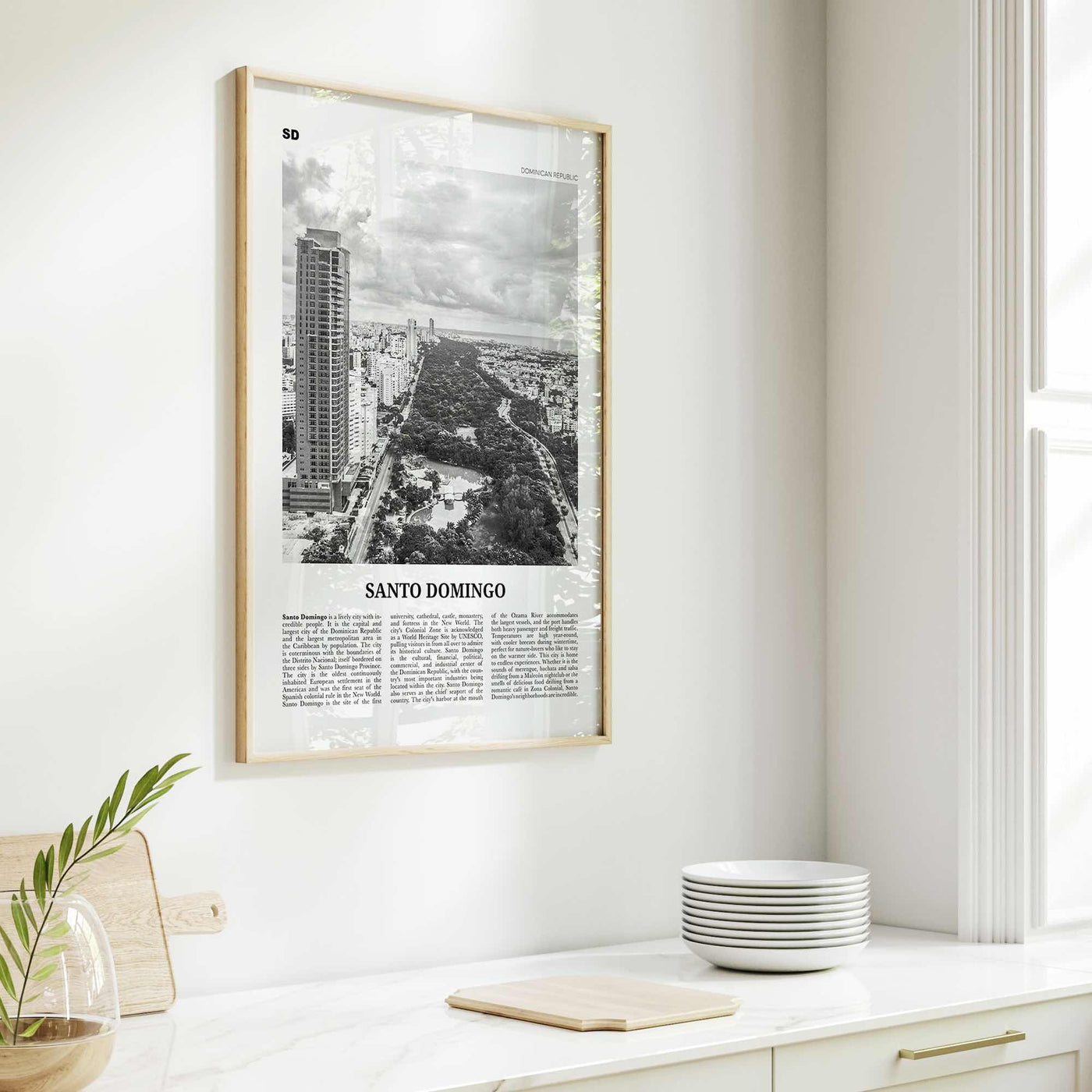 Santo Domingo Print Black and White, Santo Domingo Wall Art, Santo Domingo Poster, Santo Domingo Photo, Dominican Republic, Caribbean