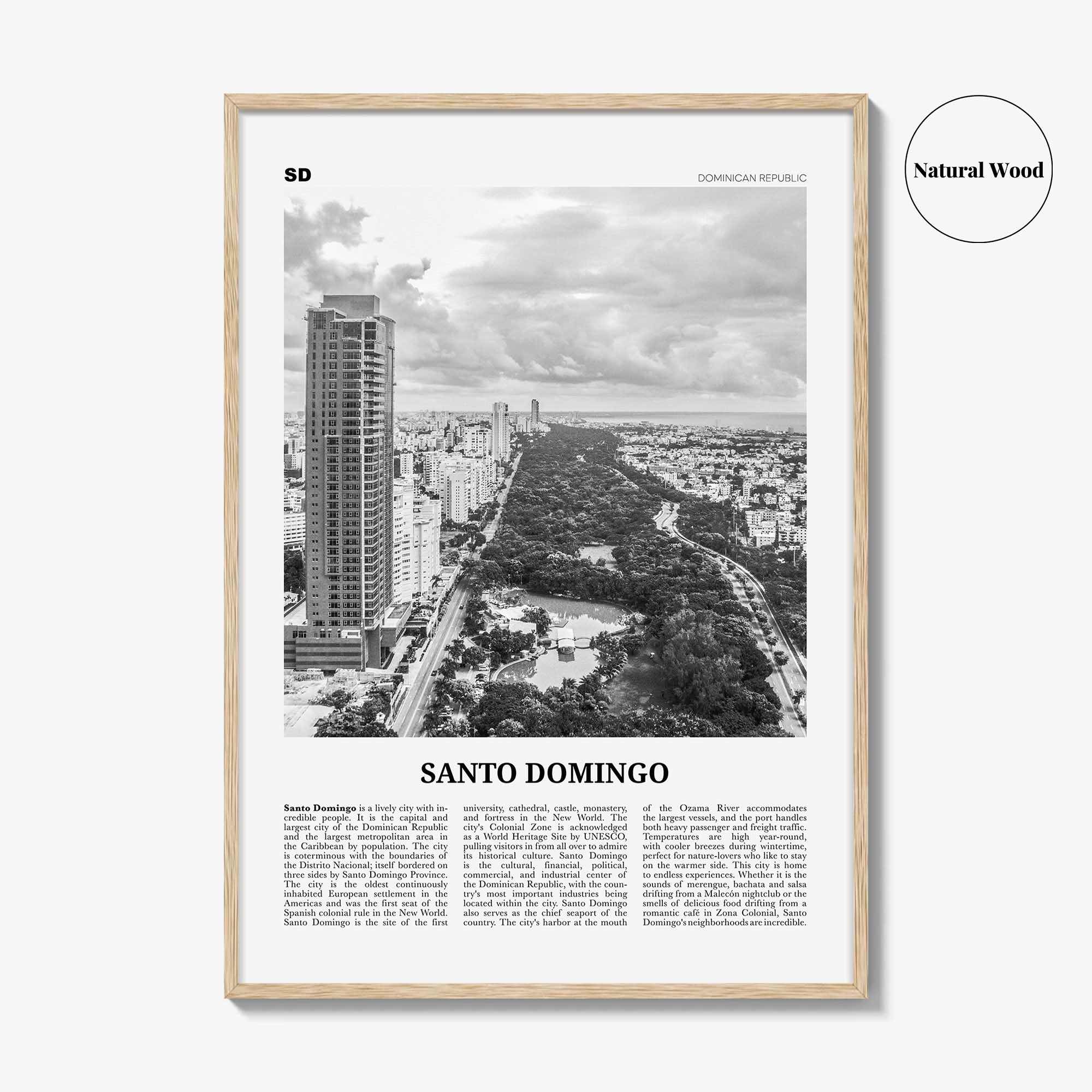 Santo Domingo Print Black and White, Santo Domingo Wall Art, Santo Domingo Poster, Santo Domingo Photo, Dominican Republic, Caribbean