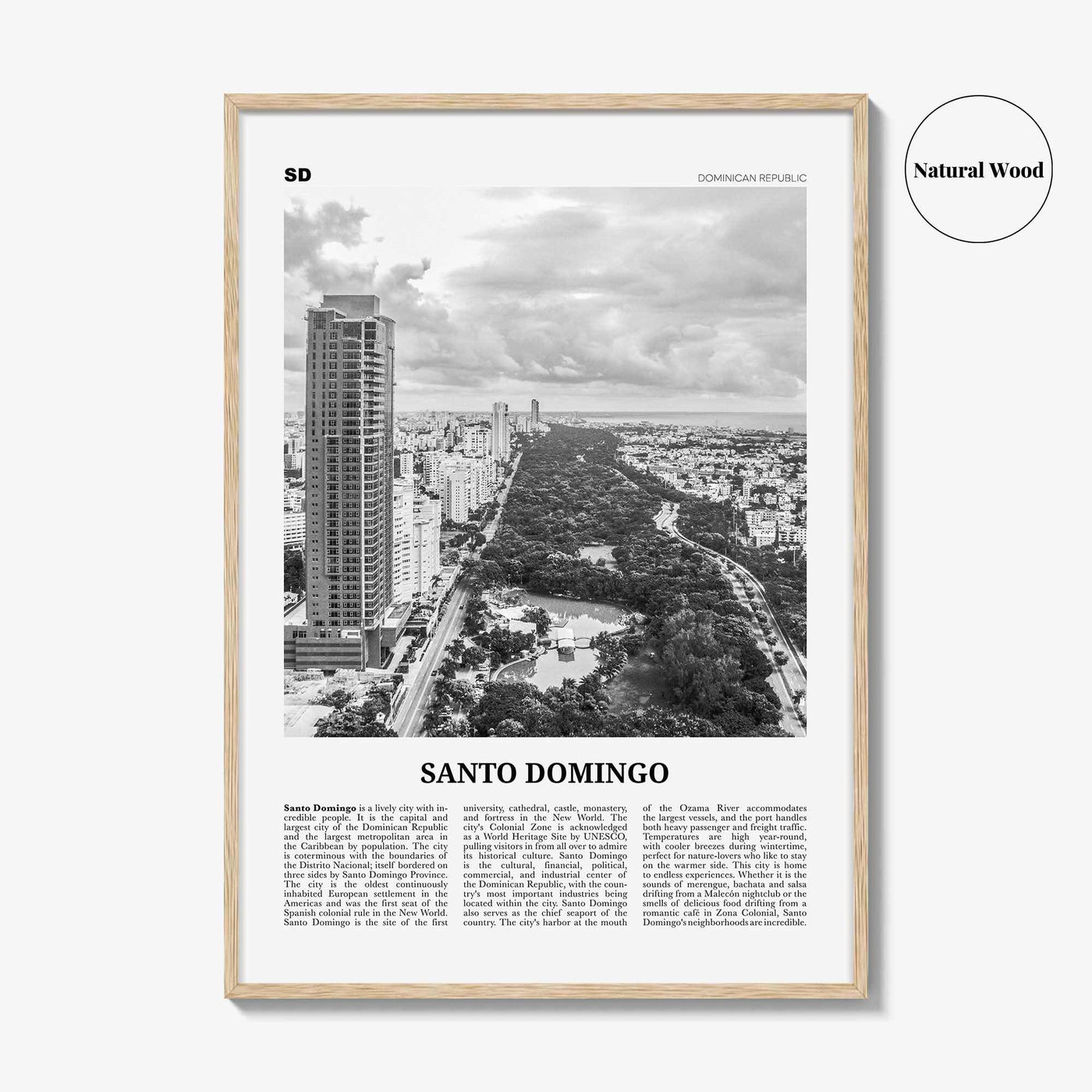 Santo Domingo Print Black and White, Santo Domingo Wall Art, Santo Domingo Poster, Santo Domingo Photo, Dominican Republic, Caribbean