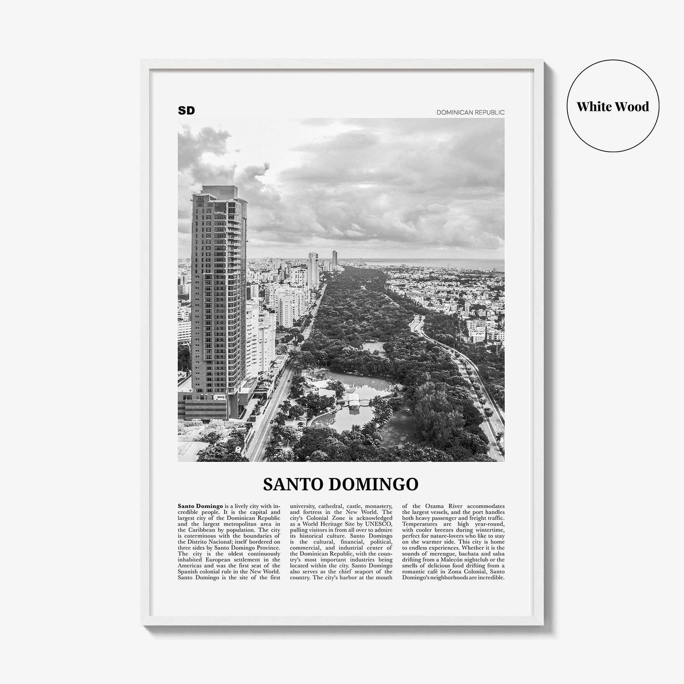 Santo Domingo Print Black and White, Santo Domingo Wall Art, Santo Domingo Poster, Santo Domingo Photo, Dominican Republic, Caribbean