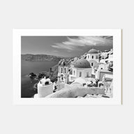 Santorini Landscape B&W Poster