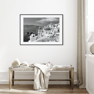 Santorini Landscape B&W Poster