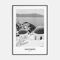 Santorini Portrait B&W Poster