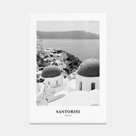 Santorini Portrait B&W Poster