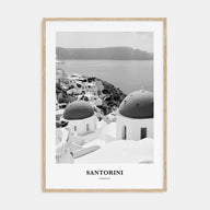 Santorini Portrait B&W Poster