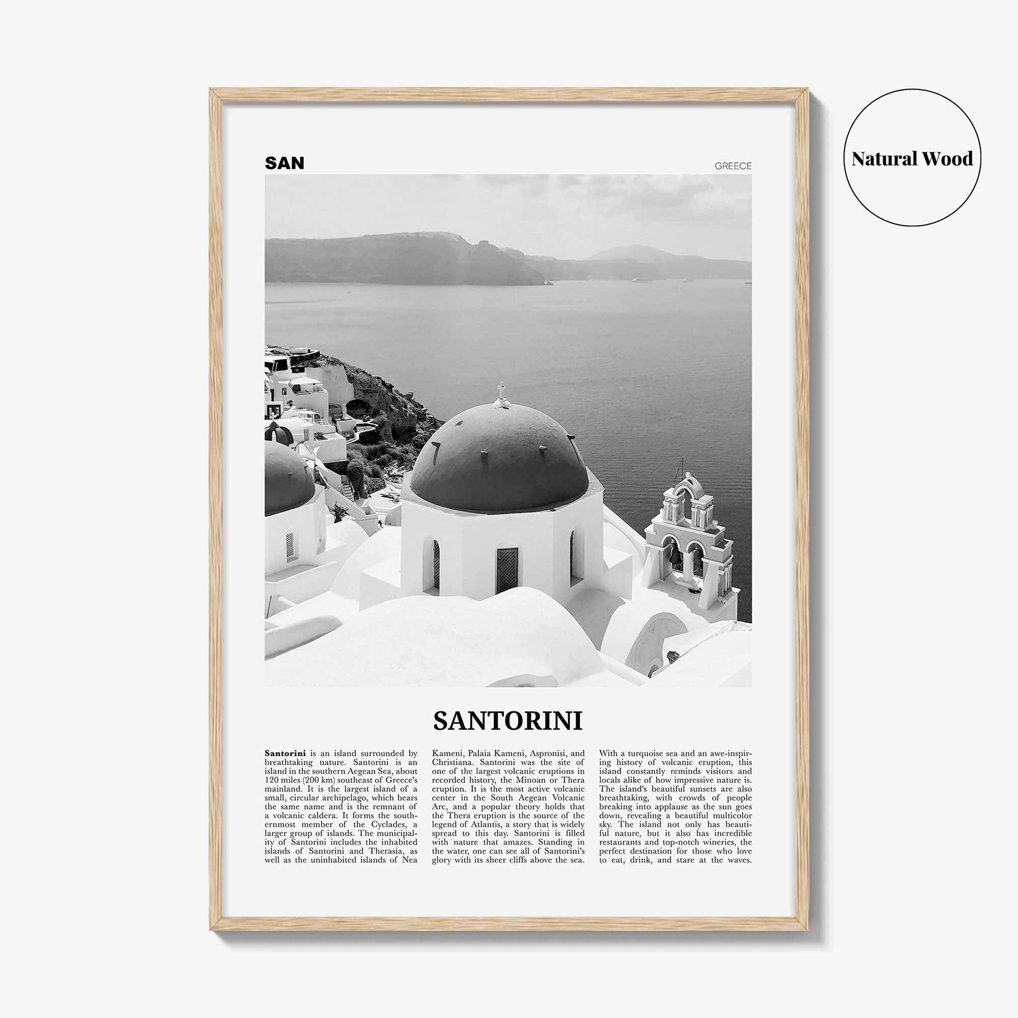 Santorini Print Black and White, Santorini Wall Art, Santorini Poster, Santorini Photo, Greece, Σαντορίνη Θήρα, Thera, Thira, Europe