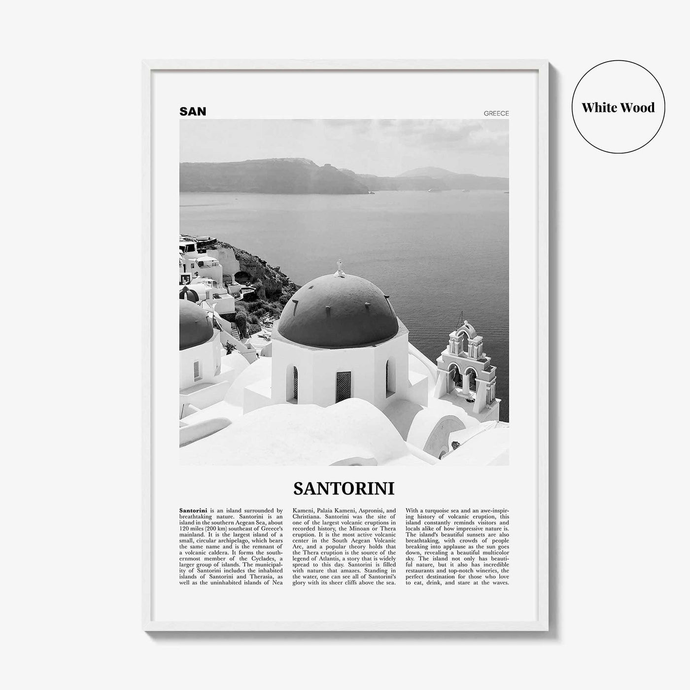 Santorini Print Black and White, Santorini Wall Art, Santorini Poster, Santorini Photo, Greece, Σαντορίνη Θήρα, Thera, Thira, Europe