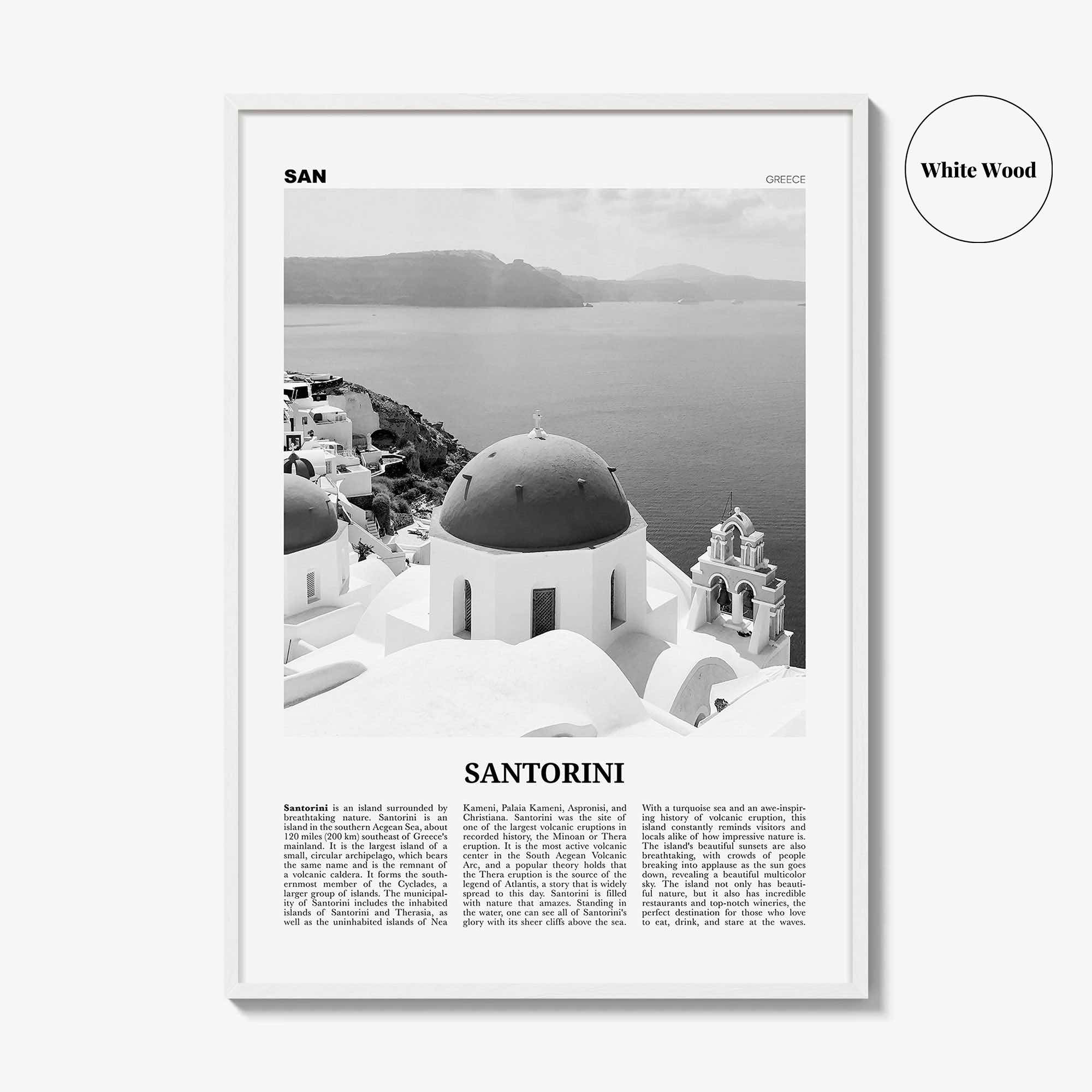 Santorini Print Black and White, Santorini Wall Art, Santorini Poster, Santorini Photo, Greece, Σαντορίνη Θήρα, Thera, Thira, Europe