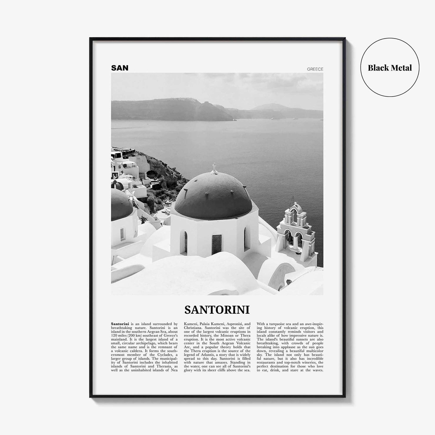 Santorini Print Black and White, Santorini Wall Art, Santorini Poster, Santorini Photo, Greece, Σαντορίνη Θήρα, Thera, Thira, Europe