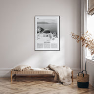 Santorini Travel B&W Poster