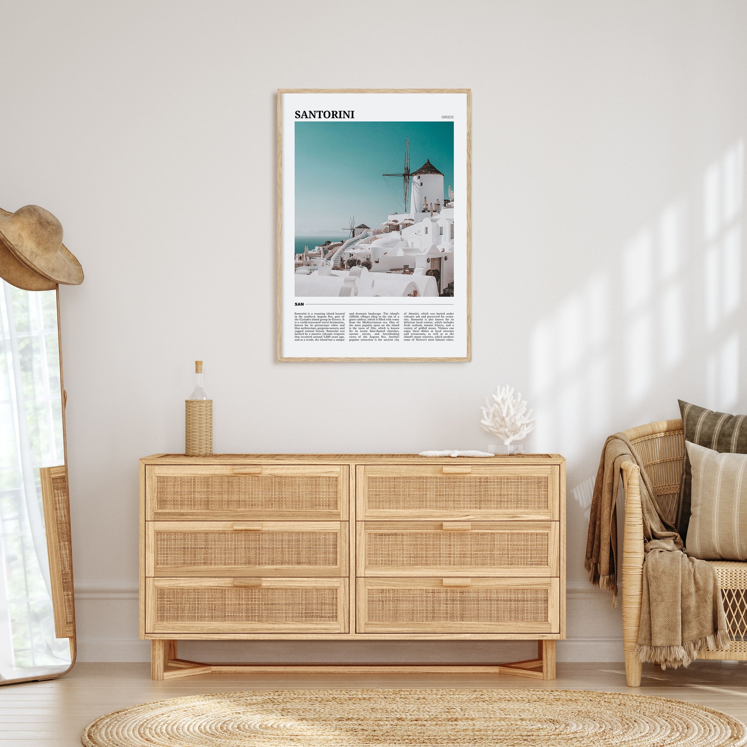 Santorini Travel Color Poster