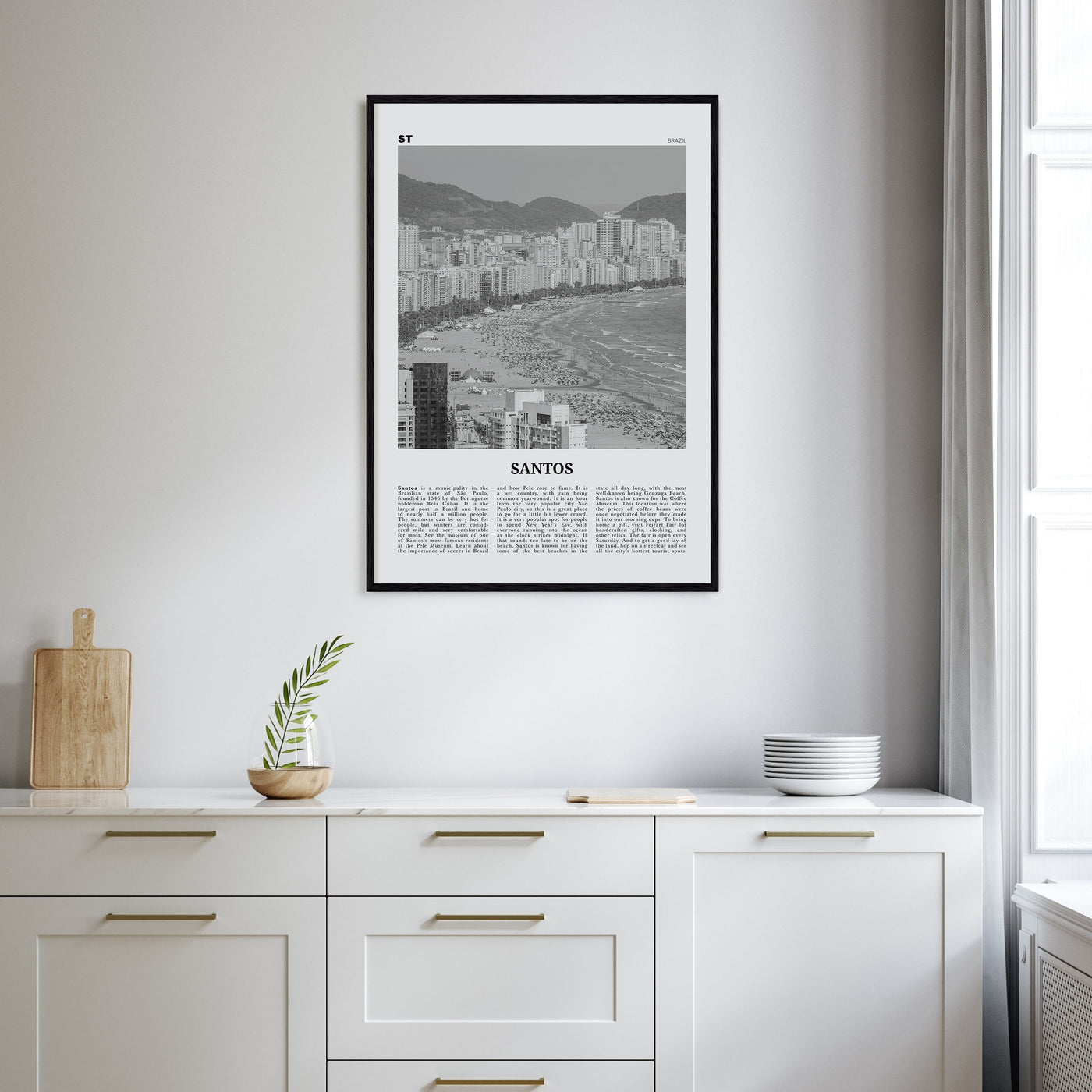 Santos Travel B&W Poster