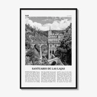 Santuario de Las Lajas Print Black and White, Santuario de Las Lajas Wall Art, Santuario de Las Lajas Poster, Las Lajas Photo, Colombia