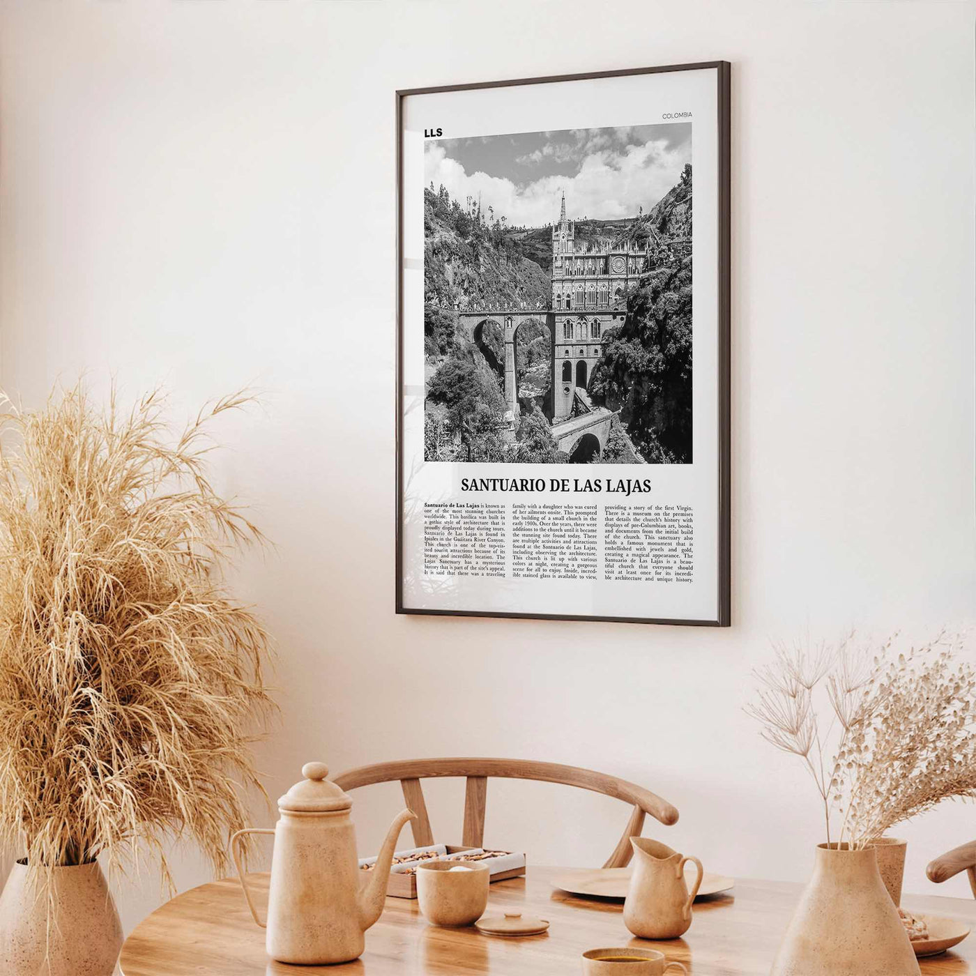 Santuario de Las Lajas Print Black and White, Santuario de Las Lajas Wall Art, Santuario de Las Lajas Poster, Las Lajas Photo, Colombia