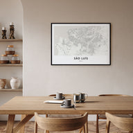 São Luís Map Landscape Poster