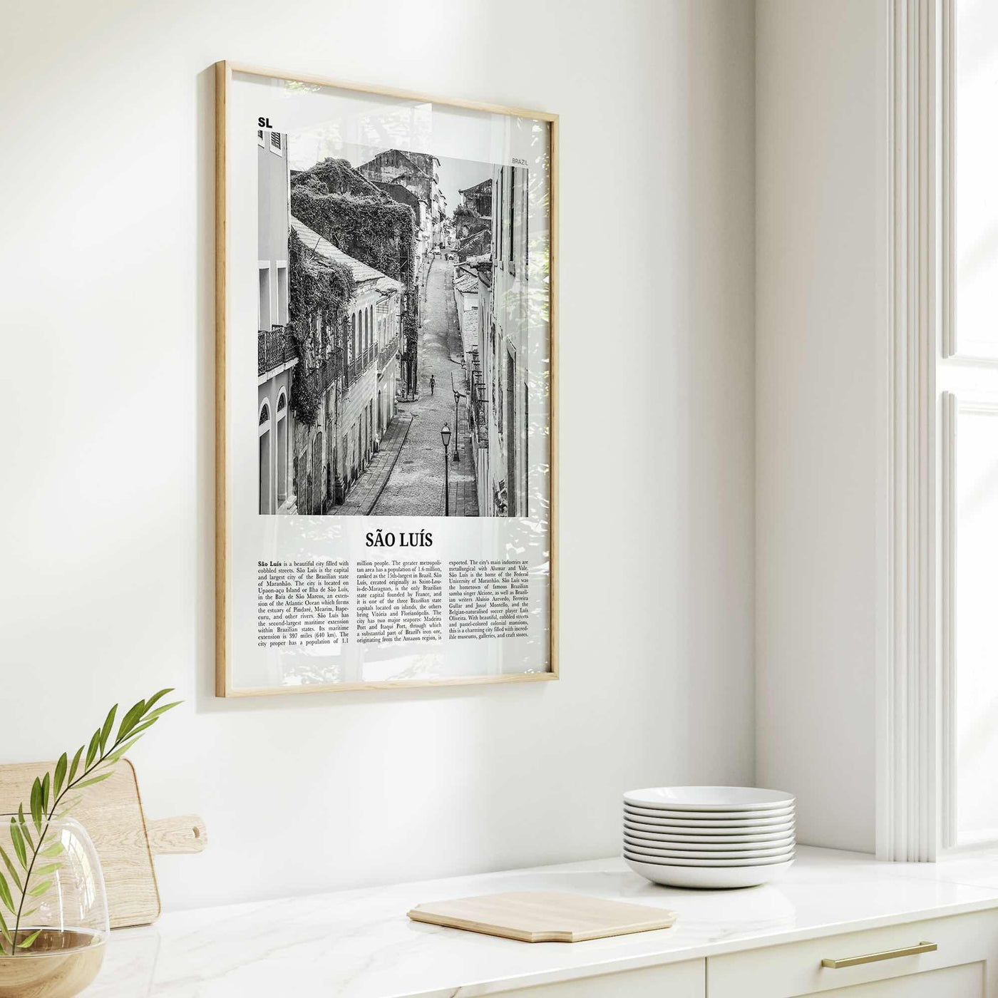 Sao Luis Print Black and White, São Luís Wall Art, São Luís Poster, São Luís Photo, Sao Luís Wall Decor, Brazil, Brasil, South America