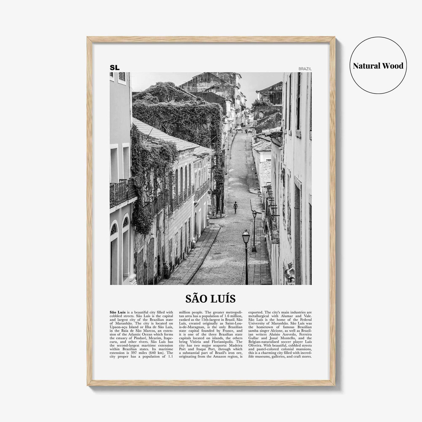 Sao Luis Print Black and White, São Luís Wall Art, São Luís Poster, São Luís Photo, Sao Luís Wall Decor, Brazil, Brasil, South America