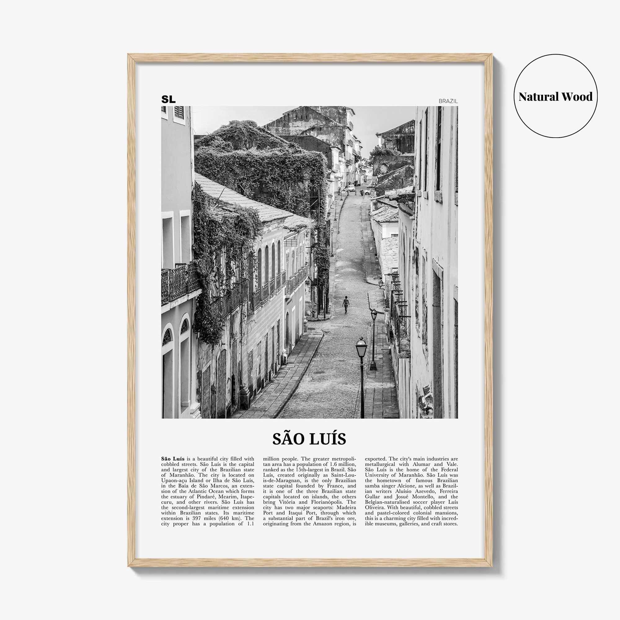 Sao Luis Print Black and White, São Luís Wall Art, São Luís Poster, São Luís Photo, Sao Luís Wall Decor, Brazil, Brasil, South America