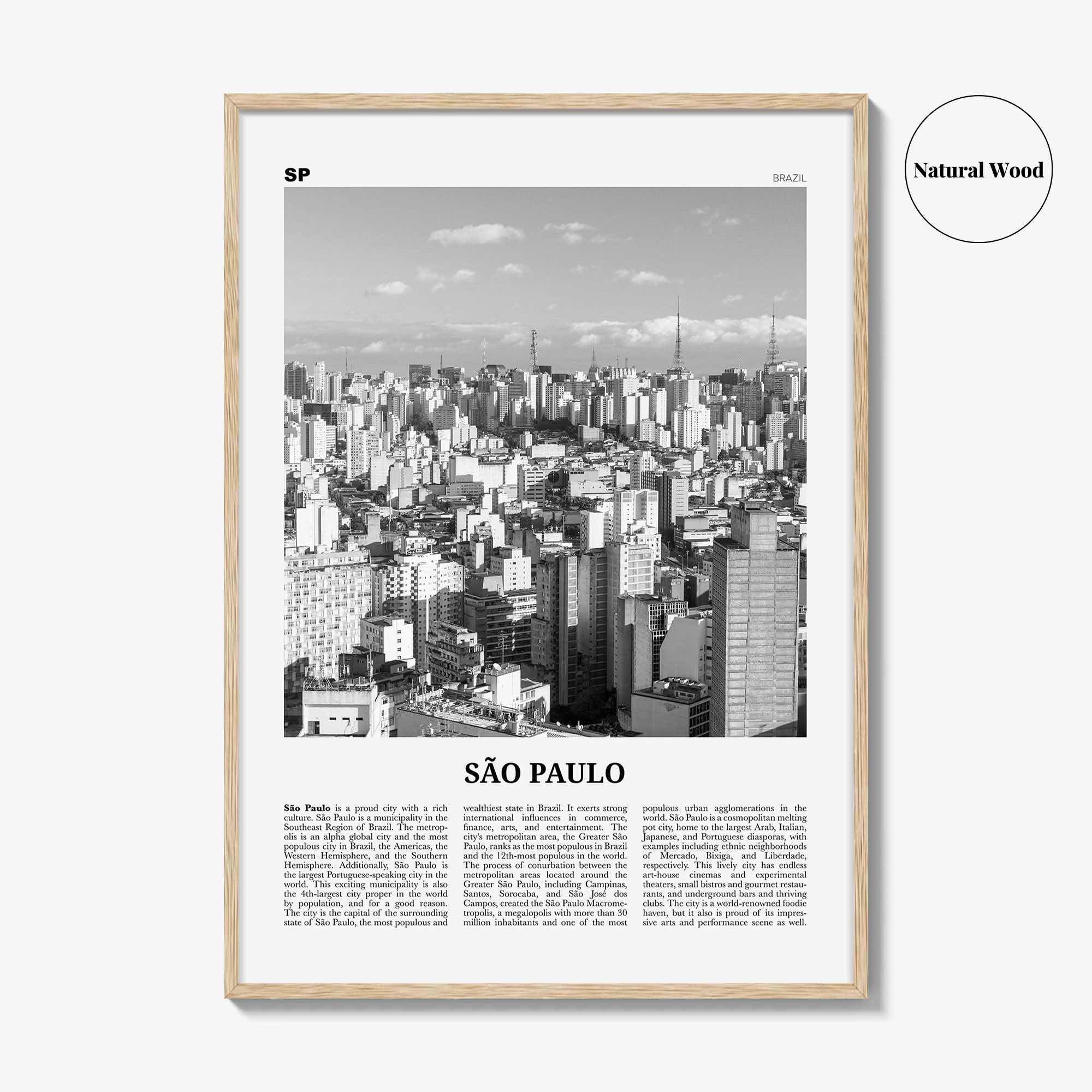 Sao Paulo Print Black and White No 1, São Paulo Wall Art, São Paulo Poster, São Paulo Photo, Sao Paulo Wall Decor, Brazil, Brasil