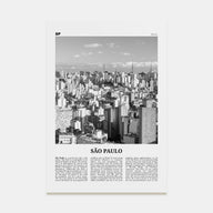 São Paulo Travel B&W No 1 Poster
