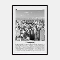 São Paulo Travel B&W No 1 Poster