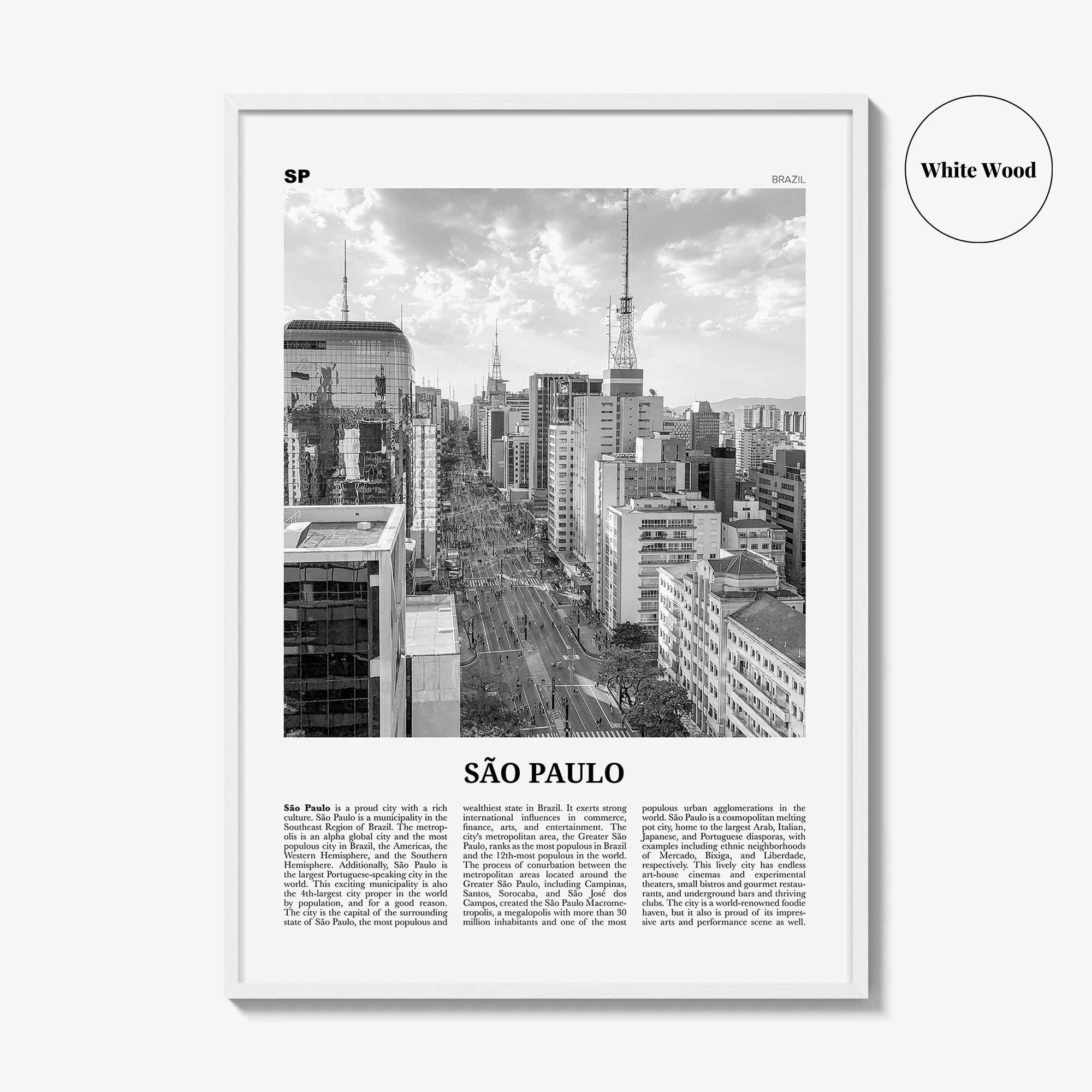 Sao Paulo Print Black and White No 2, São Paulo Wall Art, São Paulo Poster, São Paulo Photo, Sao Paulo Wall Decor, Brazil, Brasil