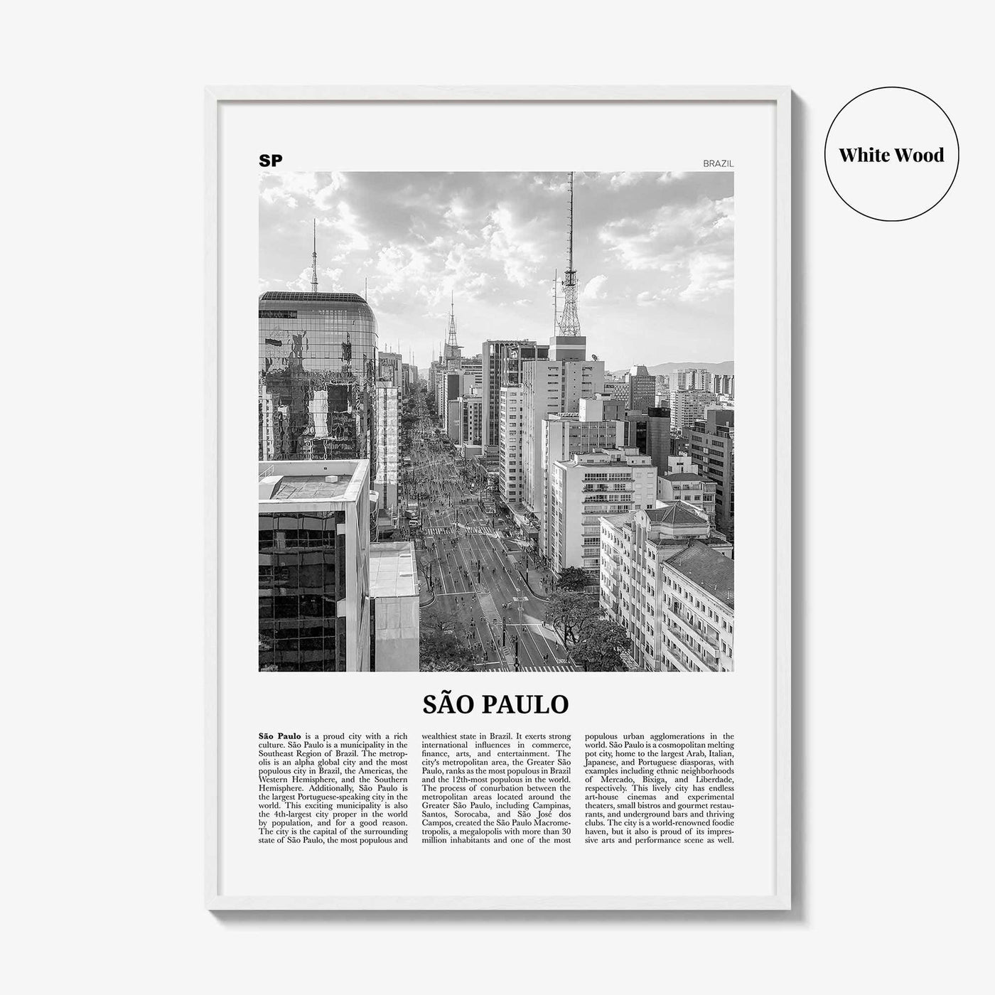 Sao Paulo Print Black and White No 2, São Paulo Wall Art, São Paulo Poster, São Paulo Photo, Sao Paulo Wall Decor, Brazil, Brasil