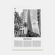 São Paulo Travel B&W No 3 Poster