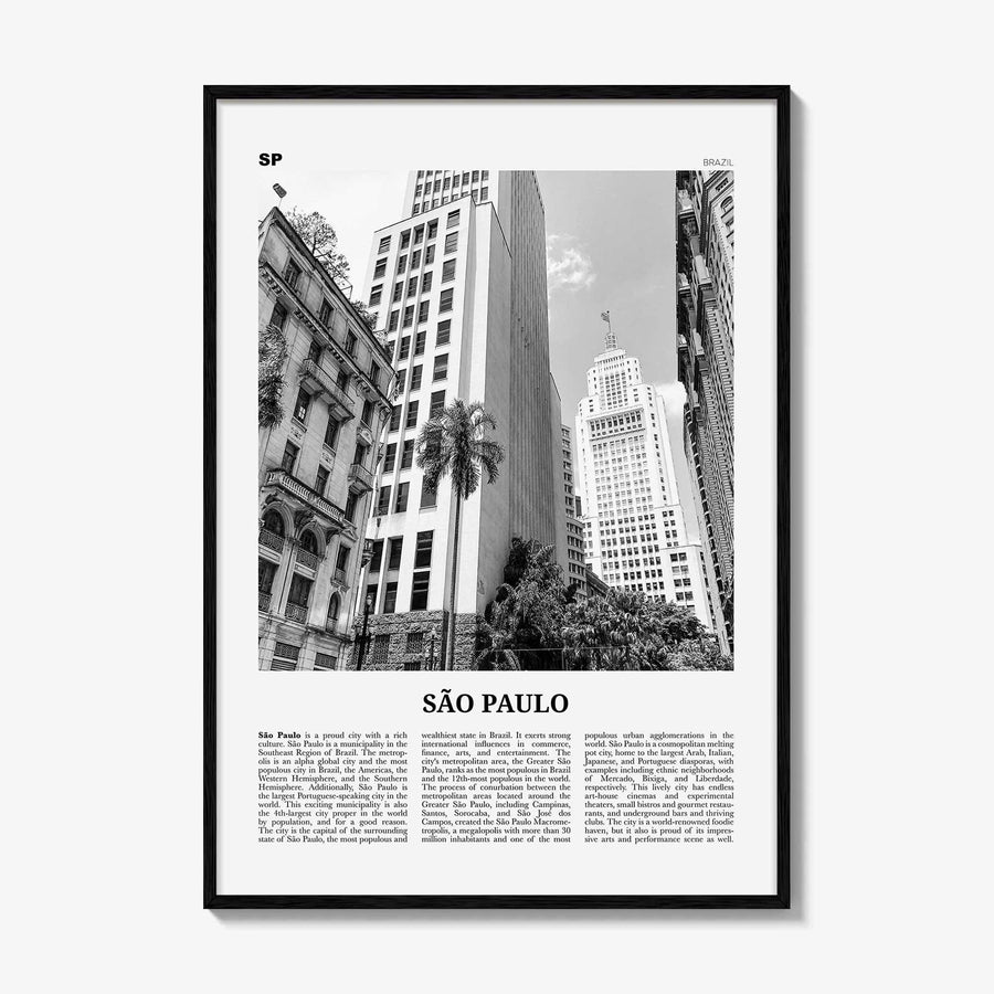Sao Paulo Print Black and White No 3, São Paulo Wall Art, São Paulo Poster, São Paulo Photo, Sao Paulo Wall Decor, Brazil, Brasil