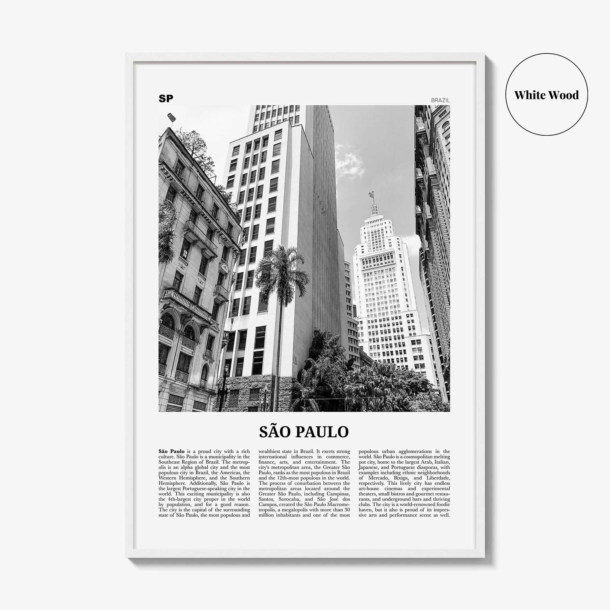 Sao Paulo Print Black and White No 3, São Paulo Wall Art, São Paulo Poster, São Paulo Photo, Sao Paulo Wall Decor, Brazil, Brasil