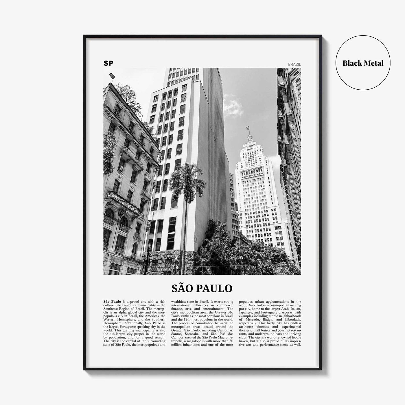 Sao Paulo Print Black and White No 3, São Paulo Wall Art, São Paulo Poster, São Paulo Photo, Sao Paulo Wall Decor, Brazil, Brasil