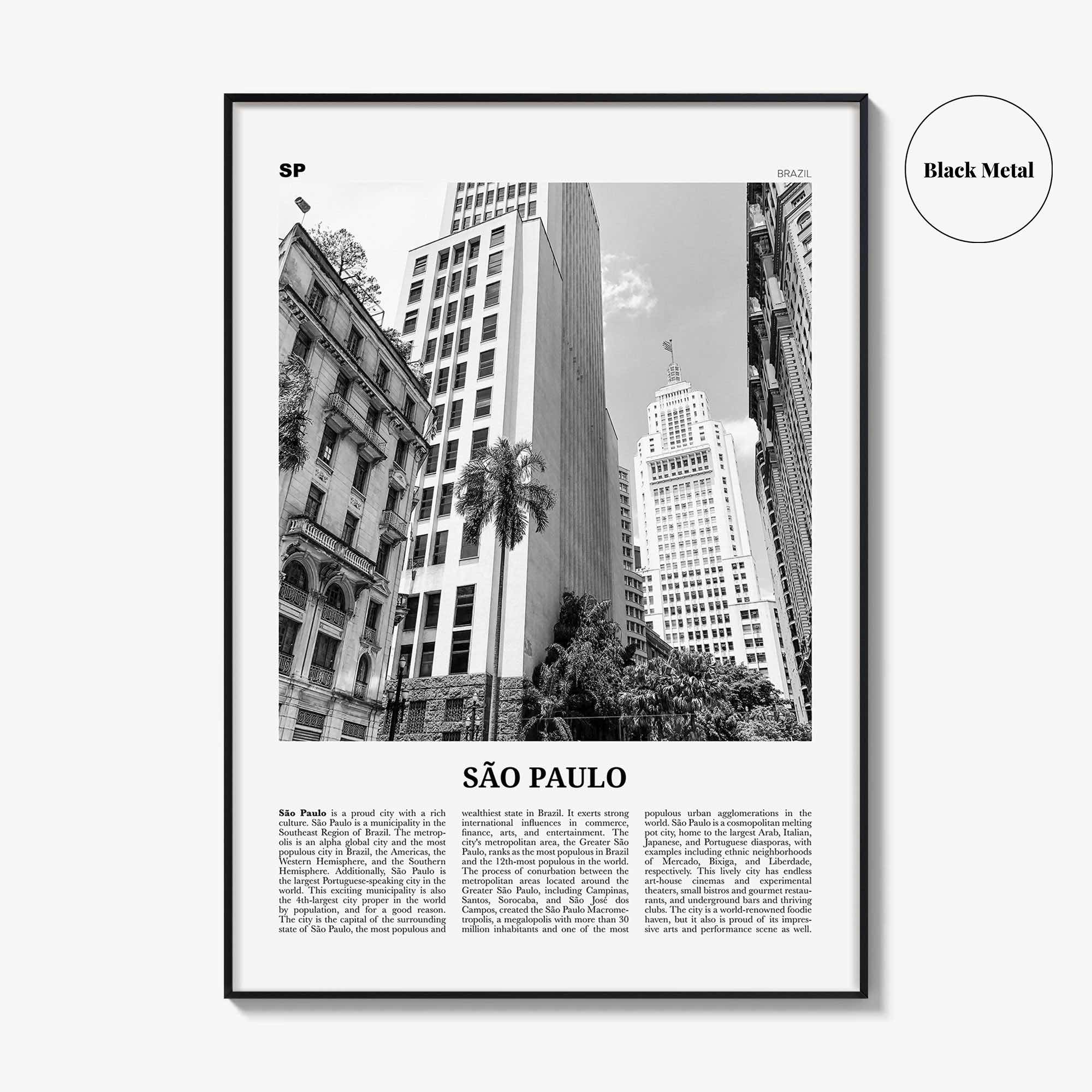Sao Paulo Print Black and White No 3, São Paulo Wall Art, São Paulo Poster, São Paulo Photo, Sao Paulo Wall Decor, Brazil, Brasil