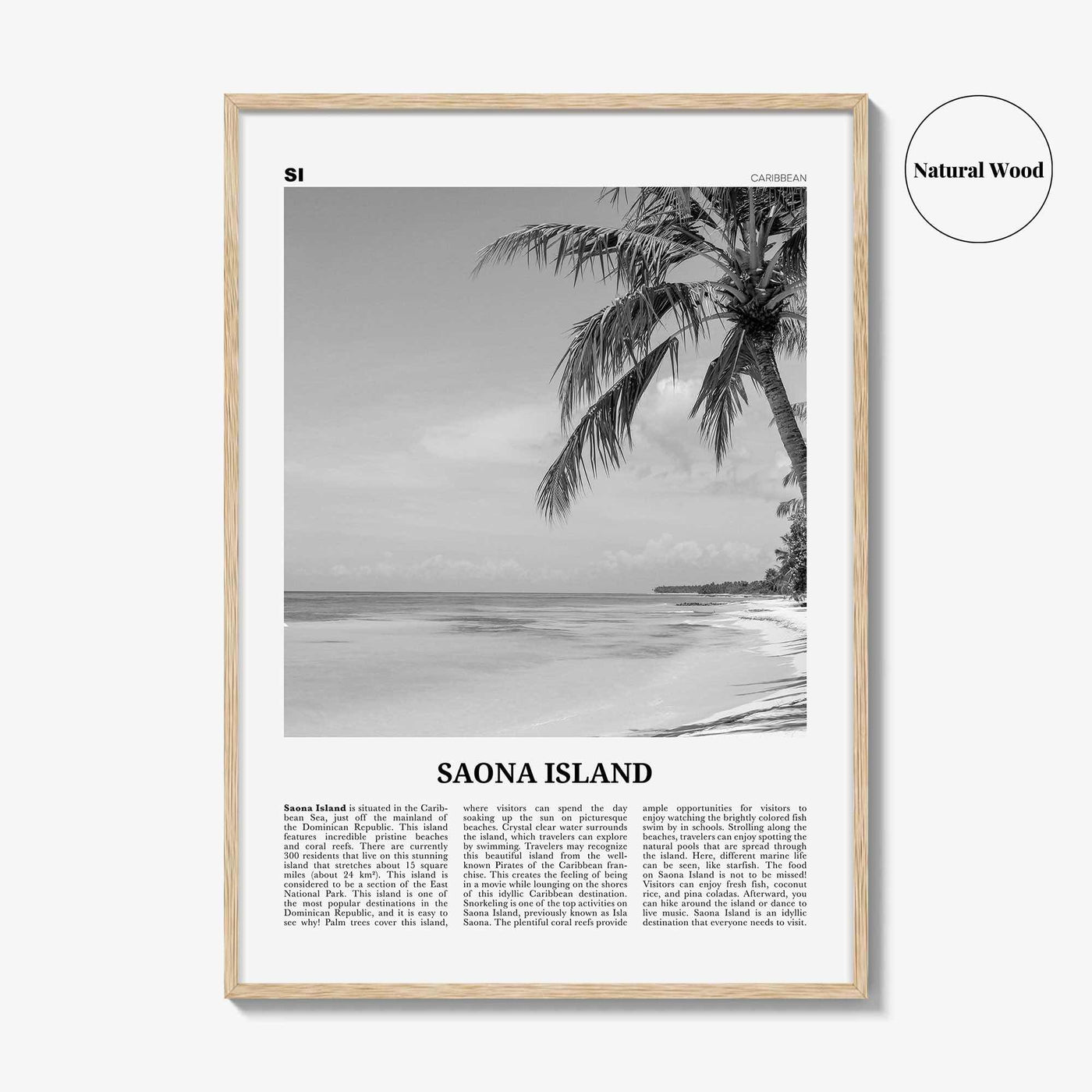 Saona Island Print Black and White, Saona Island Wall Art, Saona Island Poster, Saona Island Photo, Saona Island Wall Décor, Caribbean