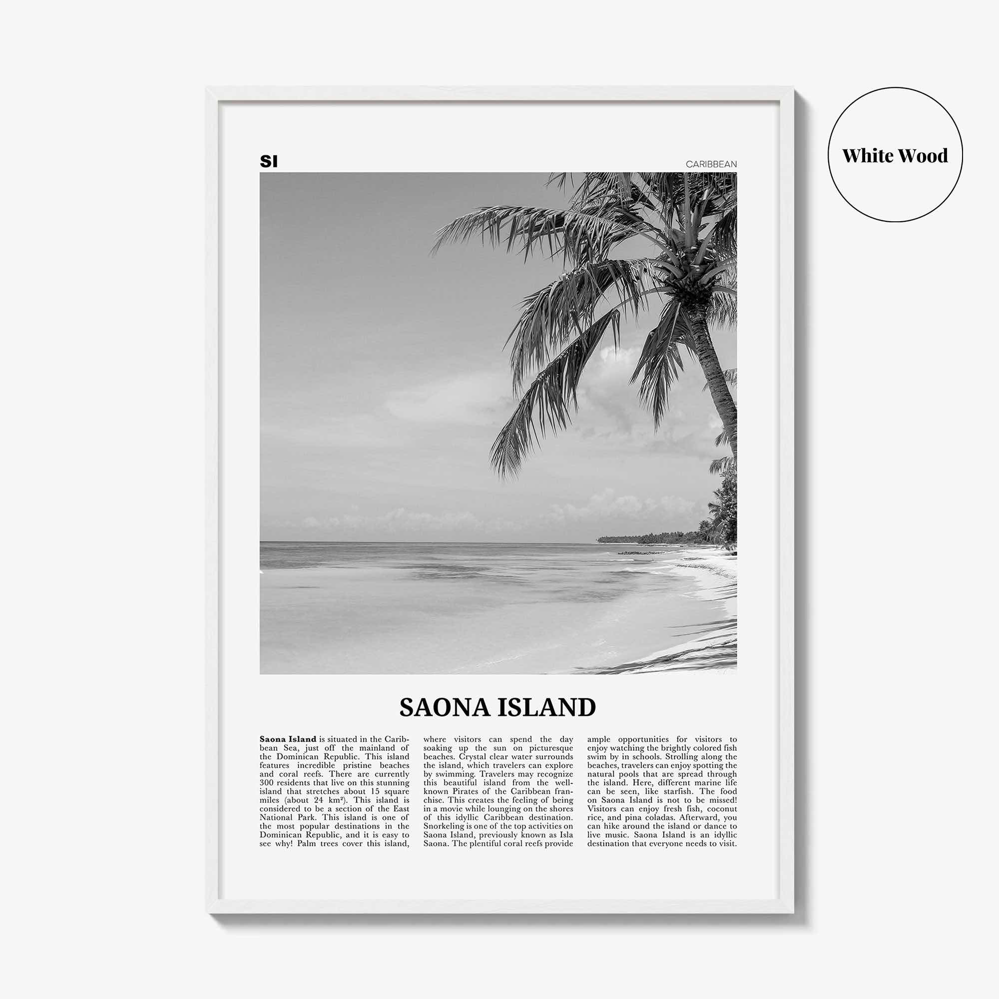 Saona Island Print Black and White, Saona Island Wall Art, Saona Island Poster, Saona Island Photo, Saona Island Wall Décor, Caribbean
