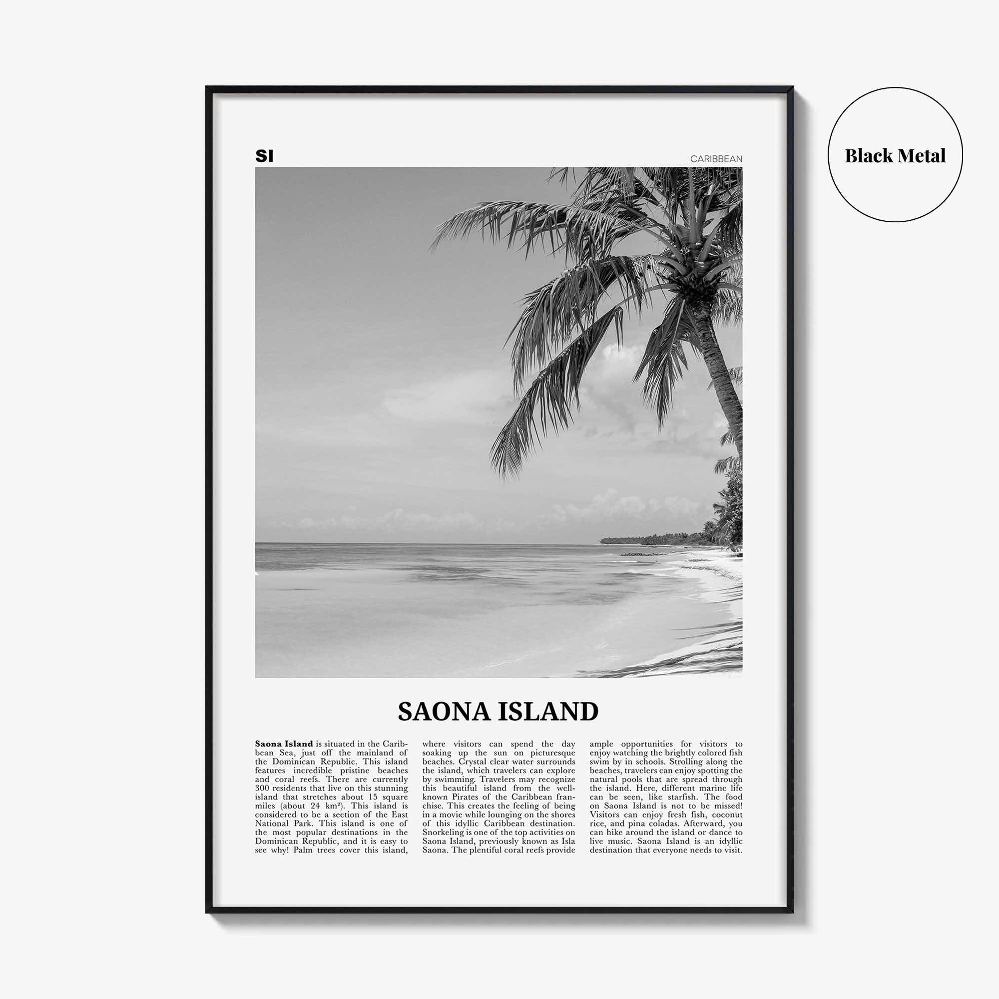 Saona Island Print Black and White, Saona Island Wall Art, Saona Island Poster, Saona Island Photo, Saona Island Wall Décor, Caribbean