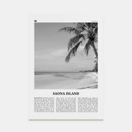 Saona Island Travel B&W Poster