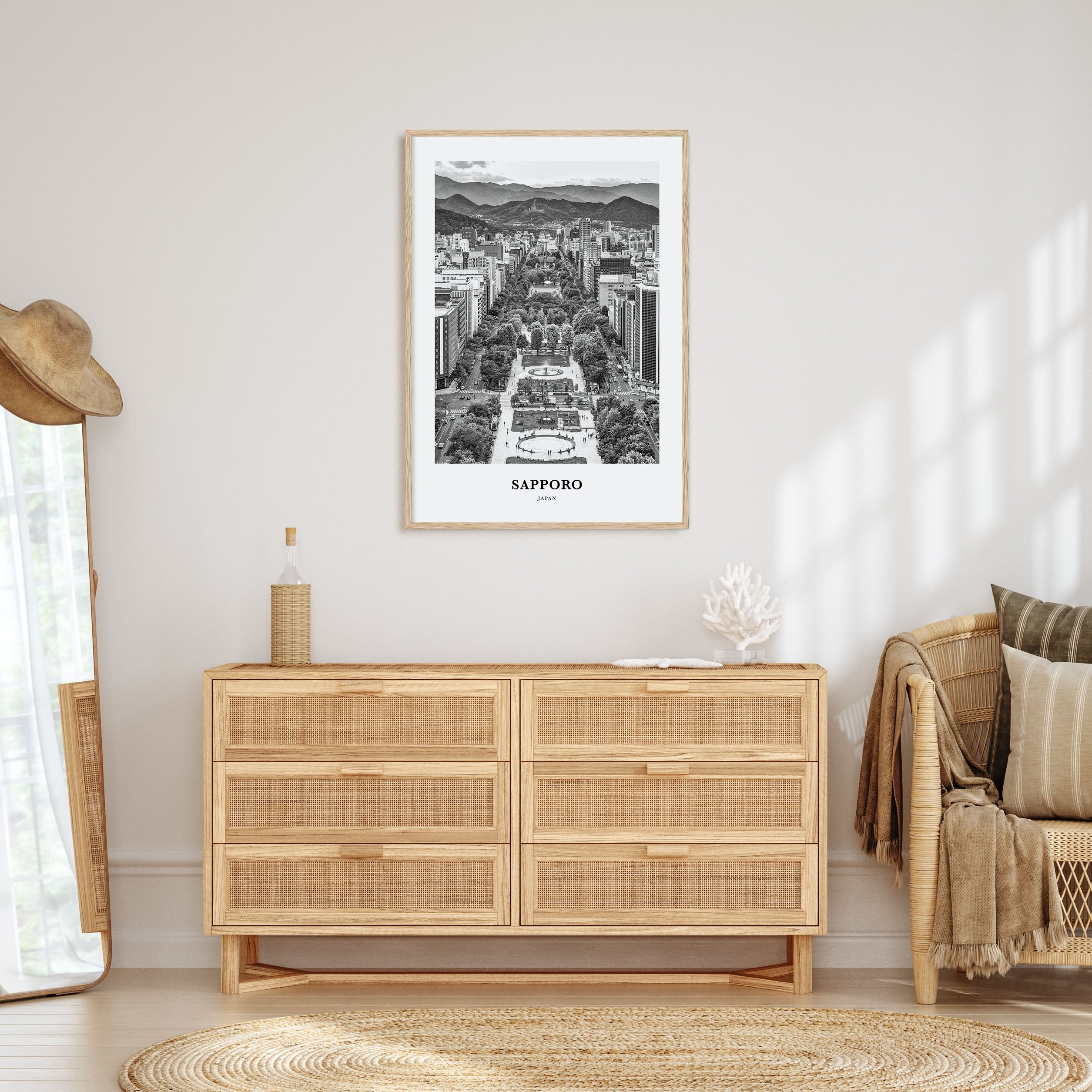 Sapporo Portrait B&W Poster