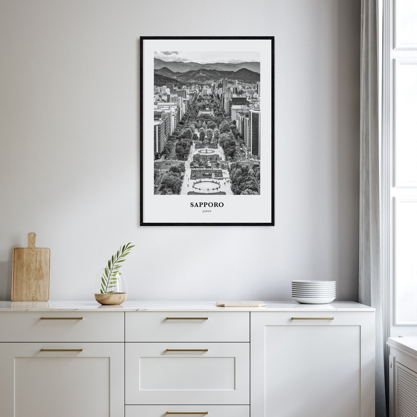 Sapporo Portrait B&W Poster