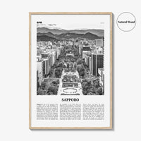 Sapporo Print Black and White, Sapporo Wall Art, Sapporo Poster, Sapporo Photo, Sapporo Wall Décor, Sapporo Map, Japan
