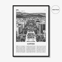 Sapporo Print Black and White, Sapporo Wall Art, Sapporo Poster, Sapporo Photo, Sapporo Wall Décor, Sapporo Map, Japan