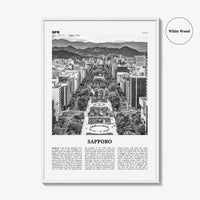 Sapporo Print Black and White, Sapporo Wall Art, Sapporo Poster, Sapporo Photo, Sapporo Wall Décor, Sapporo Map, Japan